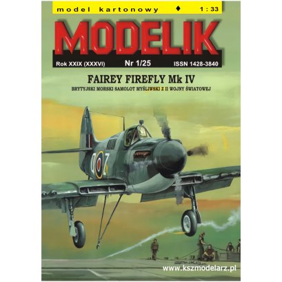 Fairey Firefly Mk IV brytyjski samolot myśliski - Modelik 1/25