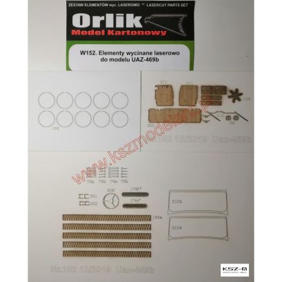 UAZ-469b - detale, bieżniki wycięte laserem - Orlik 152