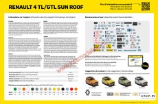 Renault 4 TL/GTL Sun Roof + farby + klej - Heller 58704
