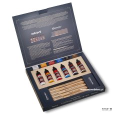 6 farb + 5 pędzli Escoda - Ultimate miniature Set Paints & Brushes - VALLEJO 72206