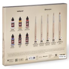 6 farb + 5 pędzli Escoda - Ultimate miniature Set Paints & Brushes - VALLEJO 72206