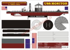 USS MONITOR - amerykański pancernik z 1862 roku - Modelik 11/16