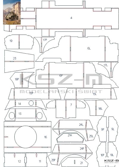 Panzerspahwagen AB 43 203(i) [AutoBlinda 43] - szkielet - WAK 249