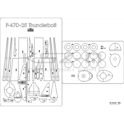 P-47D-22 Thunderbolt - szkielet, detale - MPModel 132