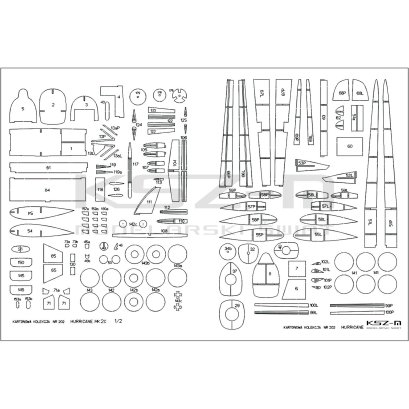 Hurricane Mk IIC - szkielet, detale - Kartonowa Kolekcja