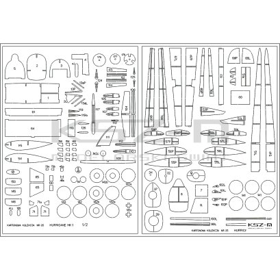 Hurricane Mk I - szkielet, detale - Kartonowa Kolekcja