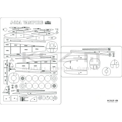 J-28A Vampire - szkielet, detale - MPModel 59