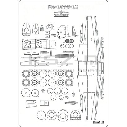Messerschmitt Bf-109G12 - szkielet, detale - MPModel 125
