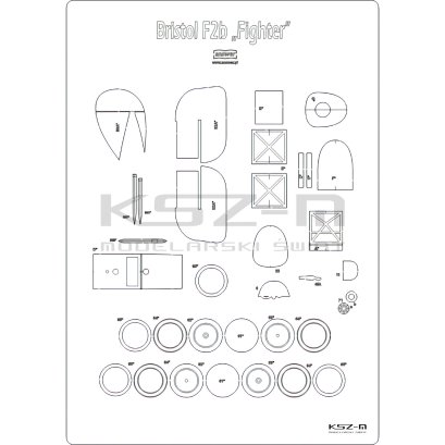 Bristol F2B Fighter - szkielet wycinany laserowo - MPModel 44