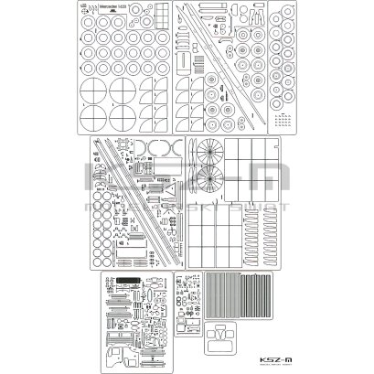 Mercedes 1628S + cysterna - szkielet, detale - Angraf 123