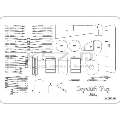 Sopwith Pup - szkielet wycinany laserowo - MPModel 32