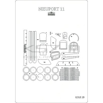 Nieuport 11 - szkielet wycinany laserowo - MPModel 63