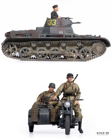 German Panzer I Ausf.B & Motorcycle - Academy13556