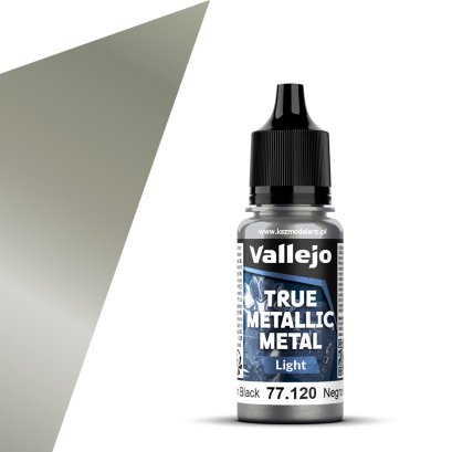 Vallejo 77120 - Obsidian Black (Light) True Metallic Metal – farba metaliczna 18 ml