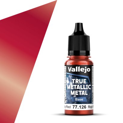 Vallejo 77126 – Ruby Red (Base) True Metallic Metal – farba metaliczna 18 ml
