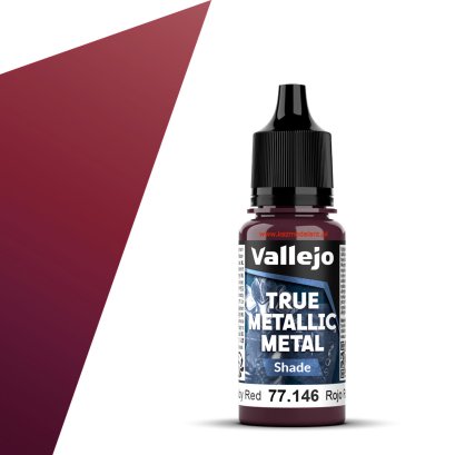 Vallejo 77146 – Ruby Red (Shade) True Metallic Metal – farba metaliczna 18 ml