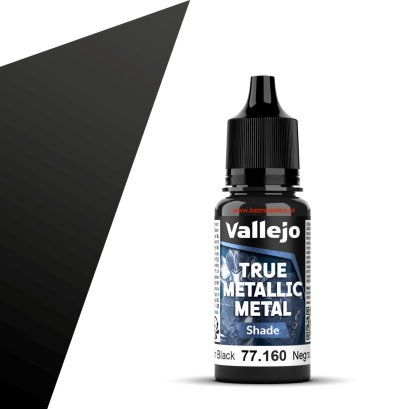 Vallejo 77160 - Obsidian Black (Shade) True Metallic Metal – farba metaliczna 18 ml