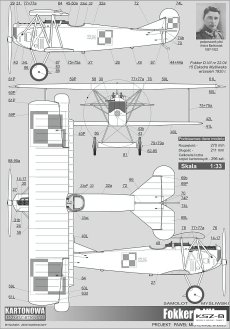 Fokker D.VII 22.04 (Polska 1920) - Kartonowa Kolekcja 41 – model kartonowy 1:33