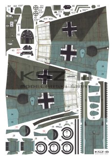 Messerschmitt Bf-109E-3 – samolot myśliwski 1:33 – WAK 255 – model kartonowy