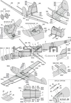 Messerschmitt Bf-109E-3 – samolot myśliwski 1:33 – WAK 255 – model kartonowy
