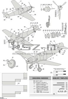 Messerschmitt Bf-109E-3 – samolot myśliwski 1:33 – WAK 255 – model kartonowy