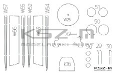 Messerschmitt Bf-109E-3 – zestaw szkielet wycinany laserowo 1:33 – WAK 255