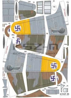 Morane-Saulnier 406C1 – myśliwiec 1:33 – WAK 257 – model kartonowy