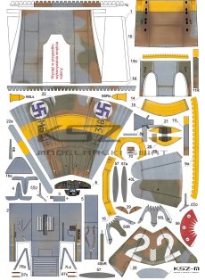 Morane-Saulnier 406C1 – myśliwiec 1:33 – WAK 257 – model kartonowy