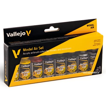 Vallejo 71174 Model Air Basic Colors – zestaw farb akrylowych 8×18 ml