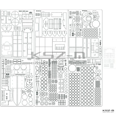 M40 155 mm – szkielet detale wycinane laserowo 1:25 – Angraf 322