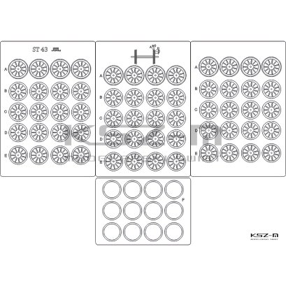 ST43 – koła wycinane laserowo 1:25 – Angraf 317