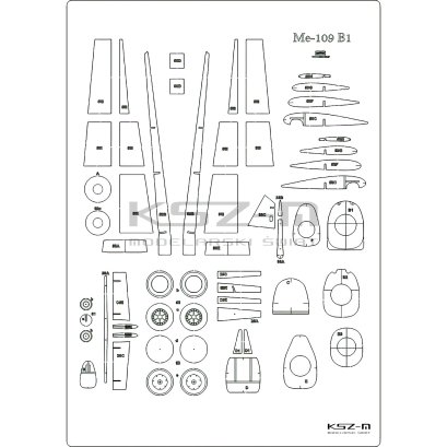 Bf-109 B-1 – szkielet wycinany laserowo 1:33 – MPModel 35