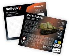 Vallejo 73189 Mud & Puddles – zestaw do efektów błota i kałuż 4 szt.