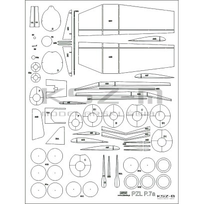 PZL P.7a – szkielet wycinany laserowo 1:33 – MPModel 38