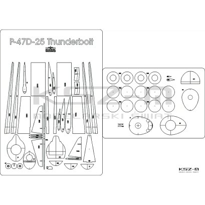 P-47D-23 Thunderbolt – szkielet detale wycinane laserowo 1:33 – MPModel 79