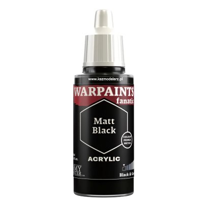 Matt Black – Warpaints Fanatic Army Painter WP3001 farba modelarska akrylowa 18 ml