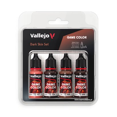 Vallejo 72387 Dark Skin Set – zestaw 4 farb Game Color 18 ml