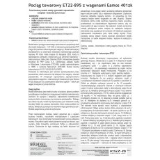 ET22-895 Pociąg towarowy dla początkujących – 1:87 – Sklej Model 48