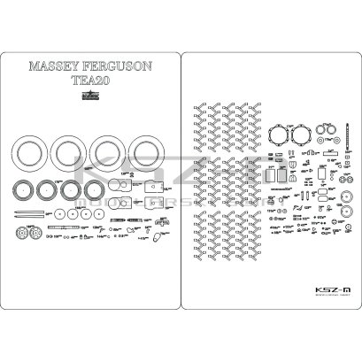 Massey Ferguson TEA20 – szkielet detale bieżniki wycinane laserowo 1:25 – Answer 532