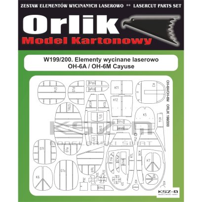 OH-6A / OH-6M Cayuse – szkielet i detale wycinane laserowo 1:33 – Orlik 199/200