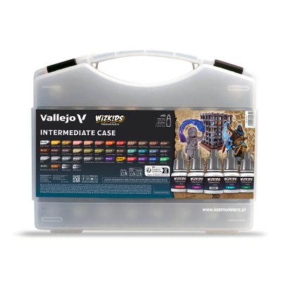 Vallejo 80261 WizKids Intermediate Case – zestaw 40 farb + pędzel
