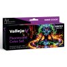 Vallejo 72214 Fluorescent Color Set – zestaw 8 farb Game Color 18 ml
