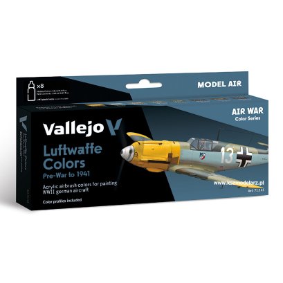 Luftwaffe colors pre-war to 1941 - Vallejo 71165 - Zestaw 8 farb Model Air