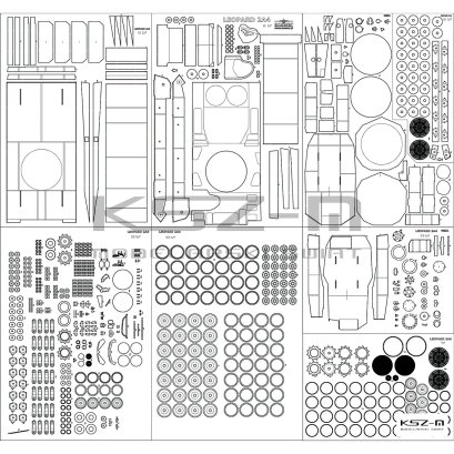 Leopard 2A4 – szkielet detale wycinane laserowo 1:25 – Angraf 314