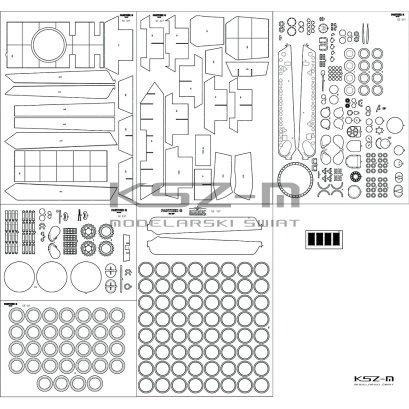 Panther Ausf.G – szkielet detale koła wycinane laserowo – 1:25 – Angraf 337