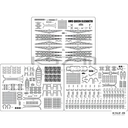 HMS Queen Elizabeth – zestaw detali laserowych – 1:200 – Angraf 206
