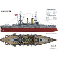 IJN Fuji – japoński pancernik (1897) – 1:200 – Card Army 8