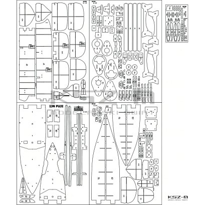 IJN Fuji – szkielet wycinany laserowo 1:200 – Card Army 8