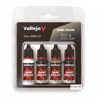 Vallejo 72394 Silver NMM Set – zestaw 4 farb akrylowych Game Color 18 ml