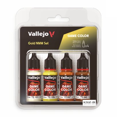 Vallejo 72395 Gold NMM Set – zestaw farb akrylowych Game Color 4×18 ml